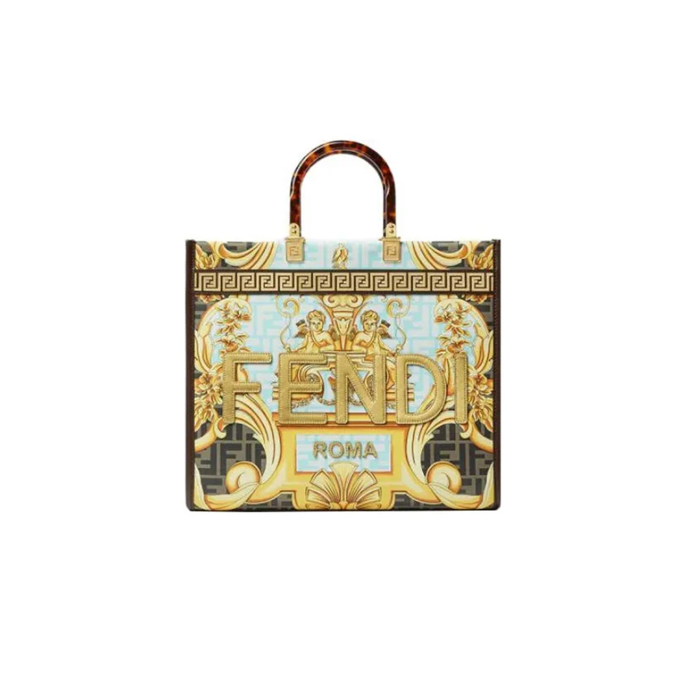 FENDI VERSACE X FENDI FENDACE SUNSHINE SHOPPER TOTE 751A046375B02F (35*31*17m)